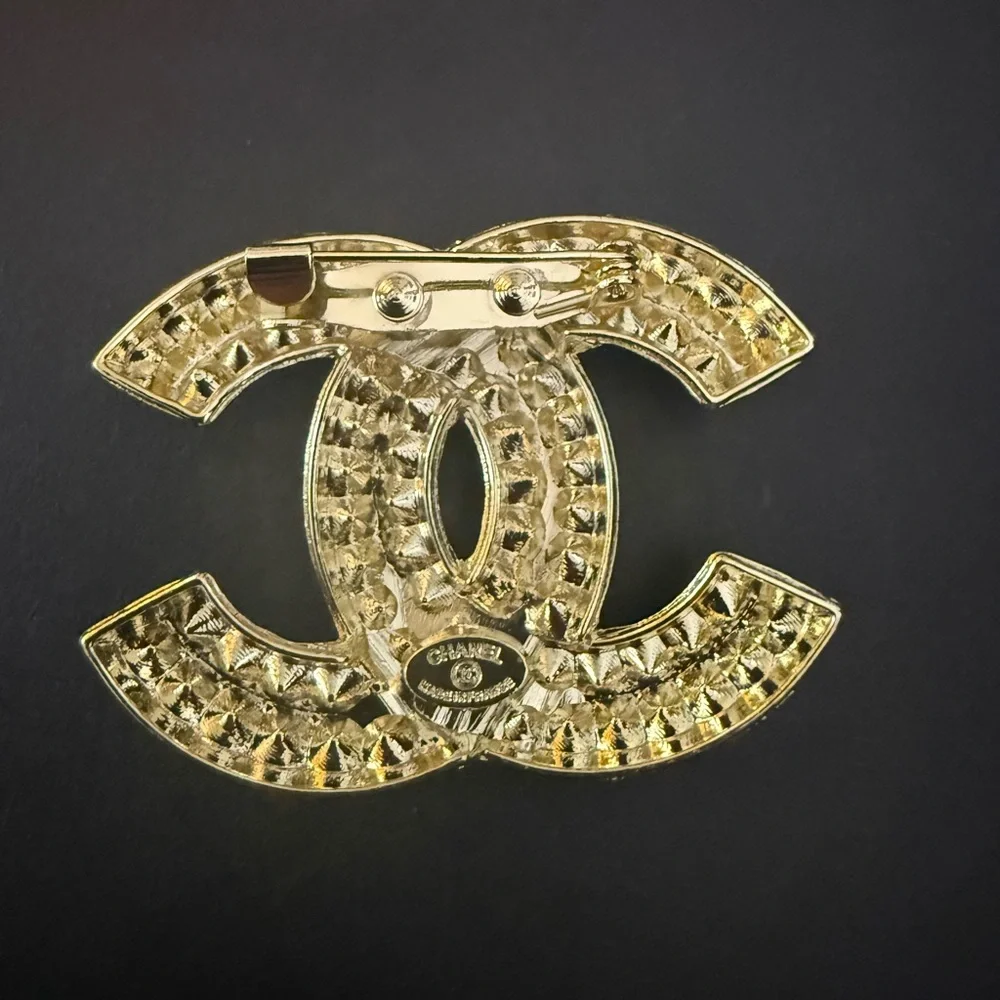 Brand new upcycled CHANEL Gold and Pearl Embellished Brooch - Picture 3 of 4